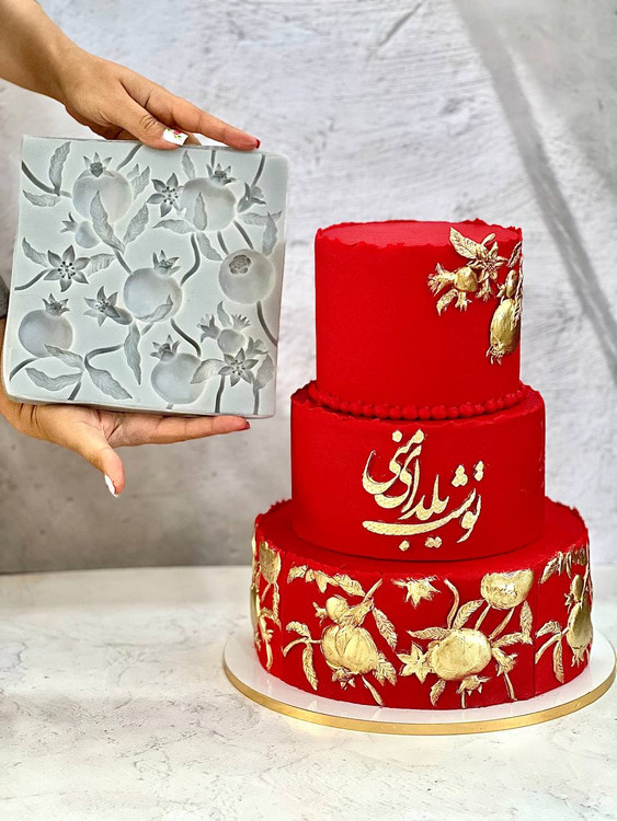 silicone mold with pomegranate design