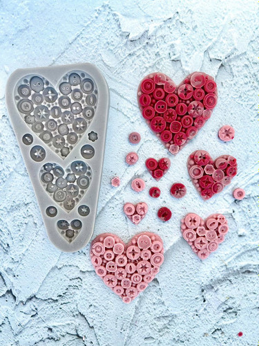 قالب سیلیکونی قلب دکمه ای