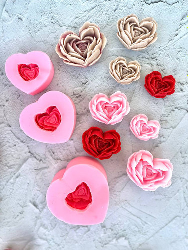 قالب سیلیکونی رز قلبی