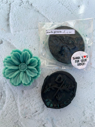 رنگ شمع سبز پر رنگ مدل قرصی - DJ candles