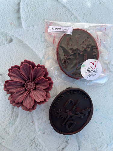 رنگ شمع زرشکی مدل قرصی - DJ candles