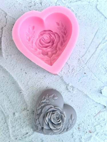 قالب سیلیکونی قلب گلدار گل وسط