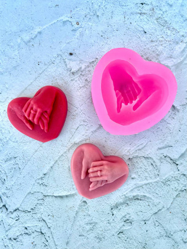 قالب سیلیکونی قلب و دست نامزدی