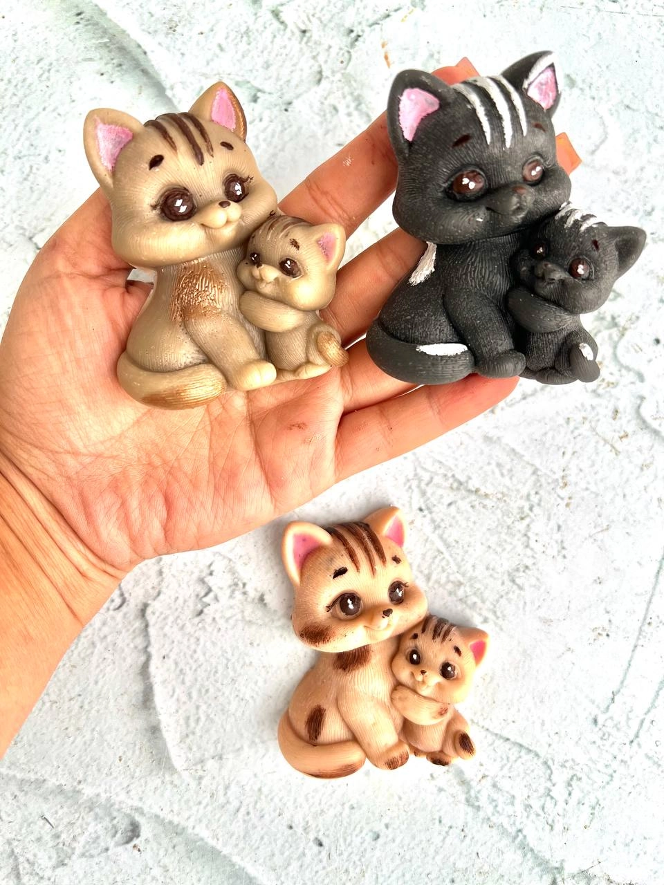 قالب سیلیکونی گربه مادر وبچه