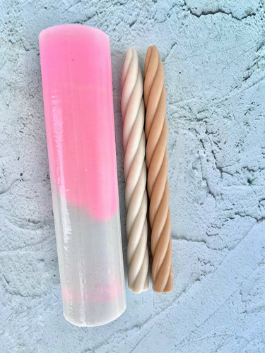 قالب سیلیکونی شمع قلمی پیچ دار