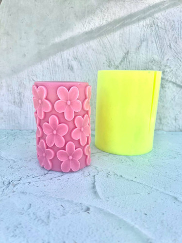 قالب سیلیکونی استوانه گل پنج پر