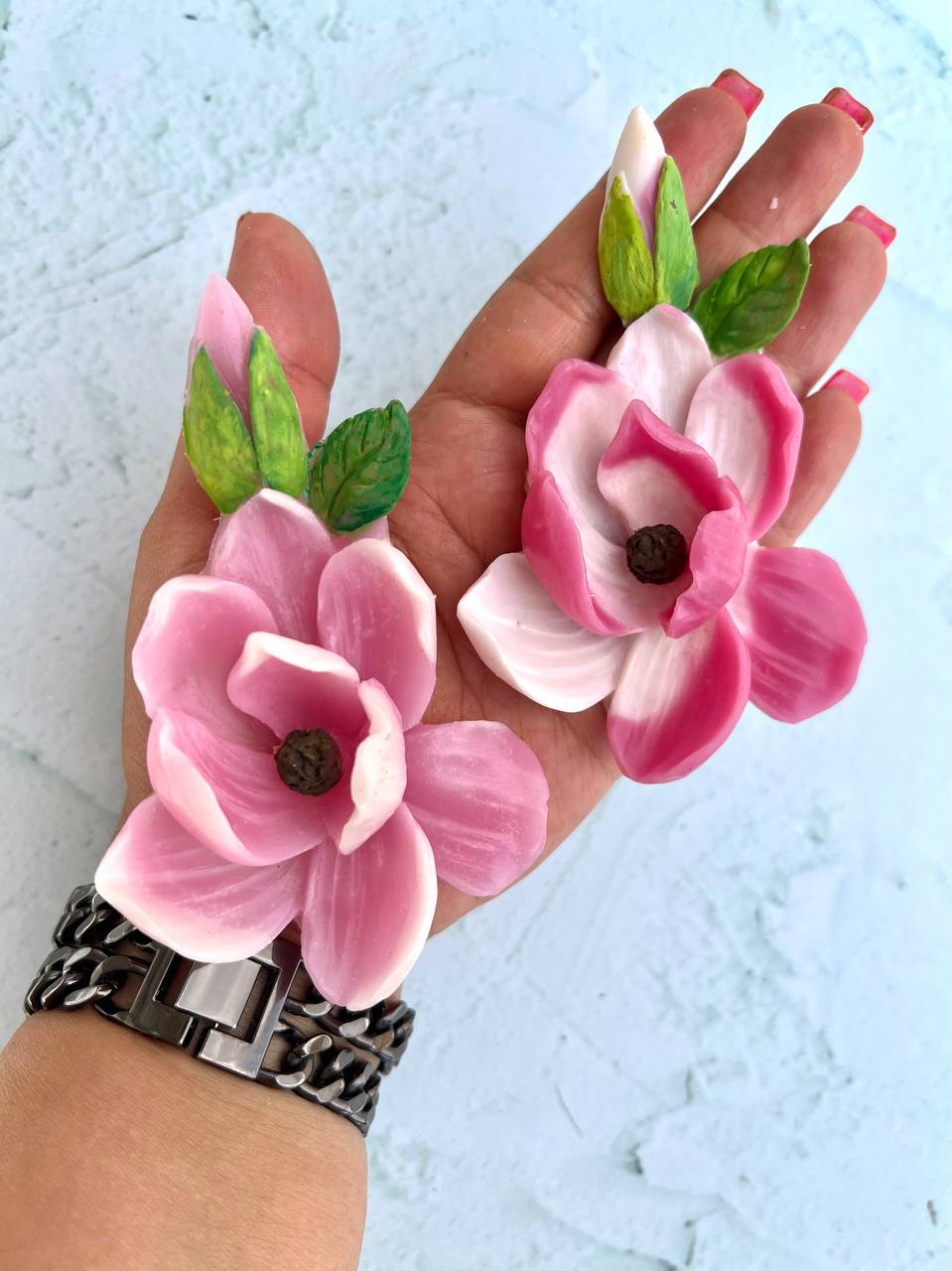 قالب سیلیکونی گل کلوسیا با برگ و غنچه