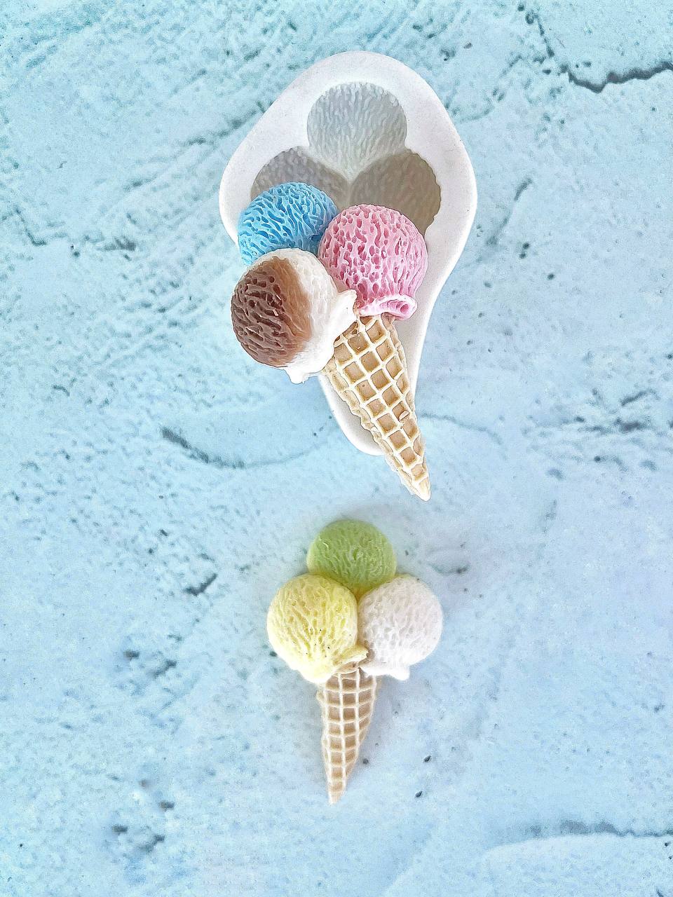 قالب سیلیکونی بستنی سه اسکوپ