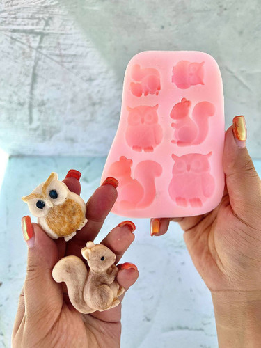 قالب سیلیکونی ست جغد و سنجاب