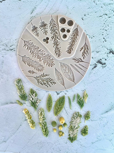 قالب سیلیکونی ست برگ و مغزی گل