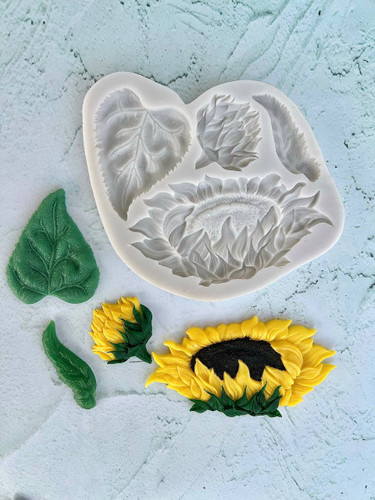 قالب سیلیکونی آفتابگردان و برگ