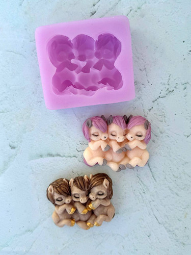 قالب سیلیکونی سه بچه اسب