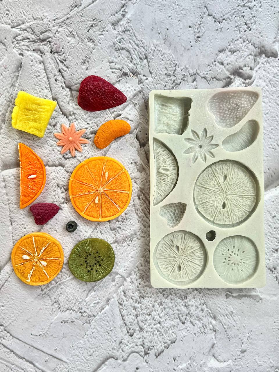 قالب سیلیکونی اسلایس میوه های جور