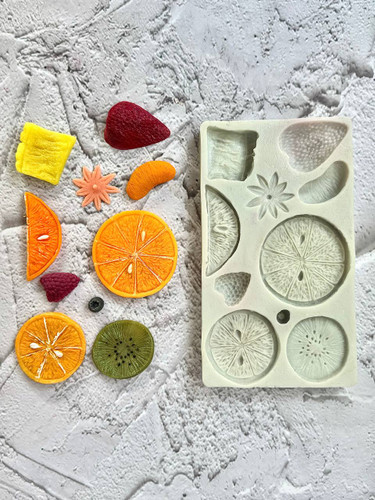 قالب سیلیکونی اسلایس میوه های جور