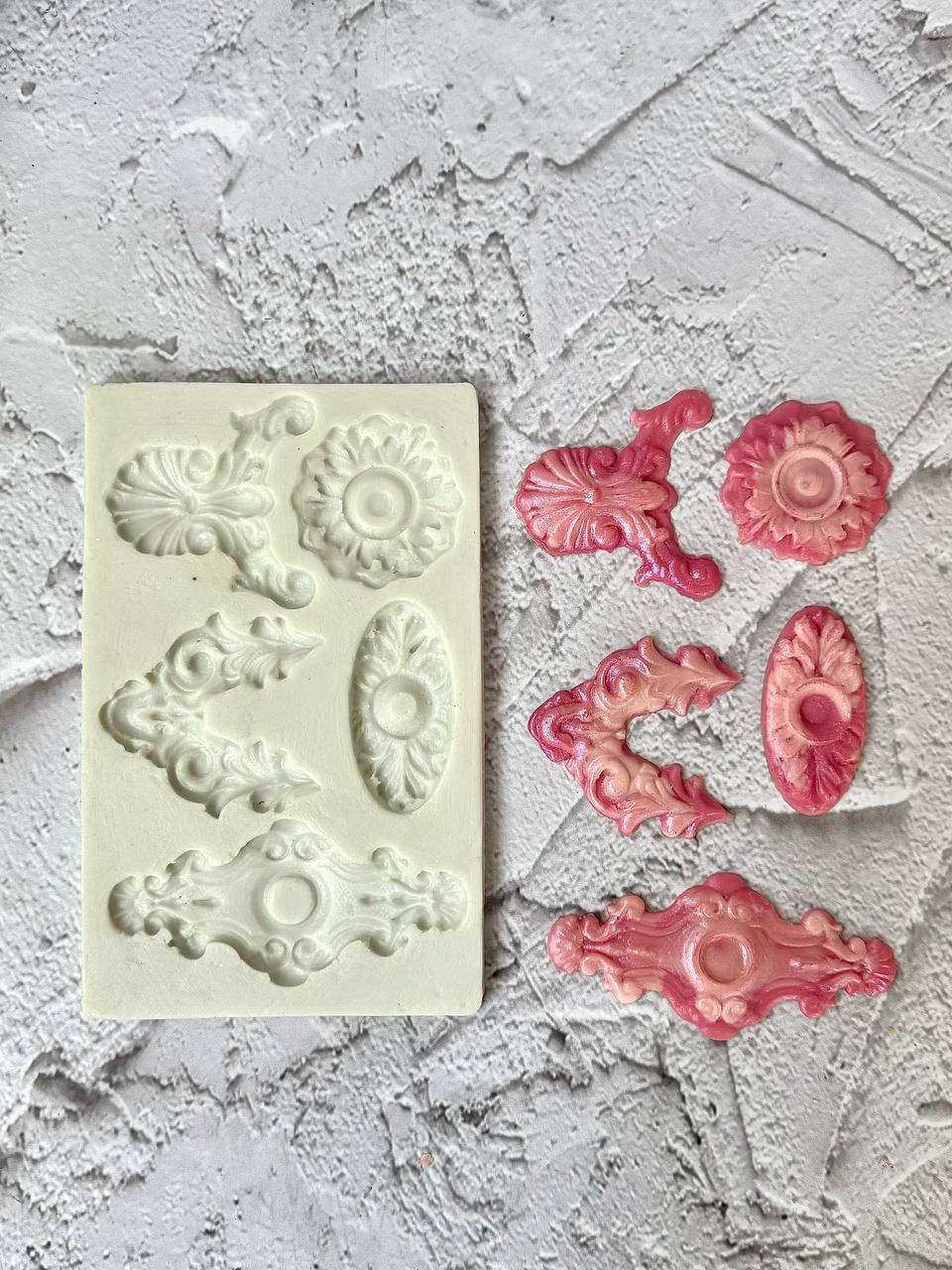 قالب سیلیکونی حاشیه و مهر 6تایی