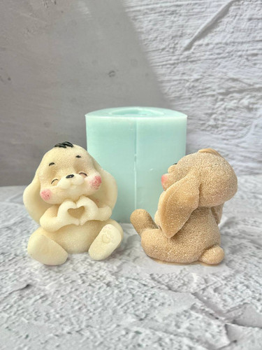 قالب سیلیکونی خرگوش قلبی سه بعدی