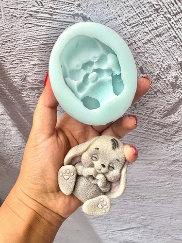 قالب سیلیکونی خرگوش قلبی دوبعدی