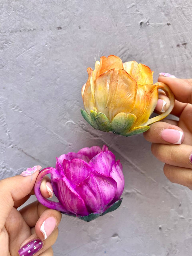 قالب سیلیکونی فنجان گل رز
